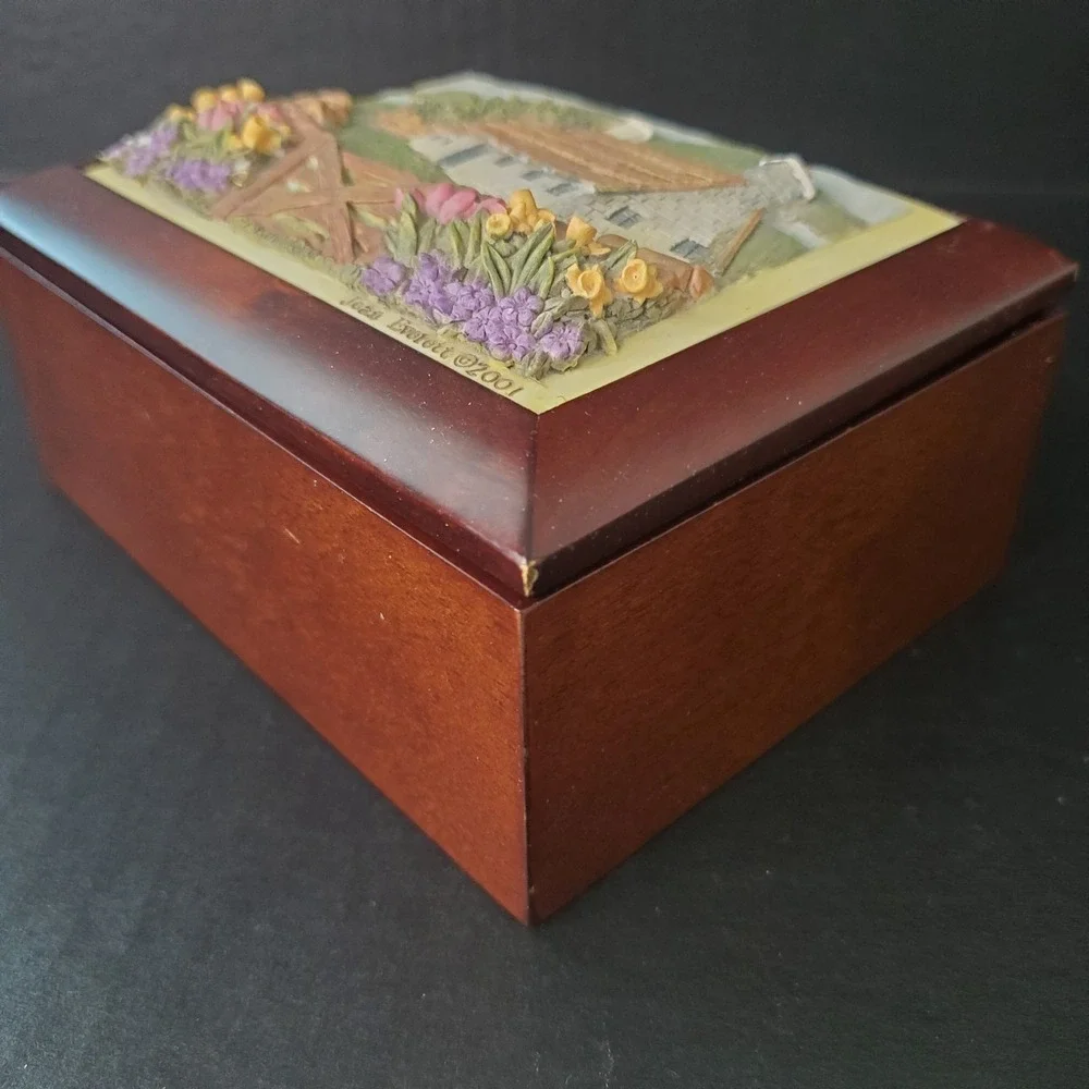Gift Of Sound 3D Musical Jewelry Box Cottage Garden Jean Everett Minor Flaws